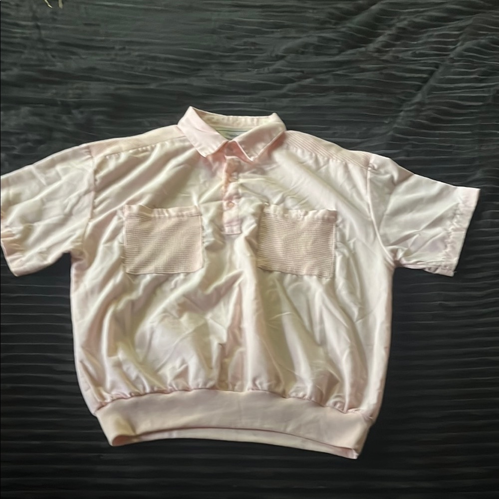 Pink Polo Shirt with Relaxed Fit and Ribbed Waistband